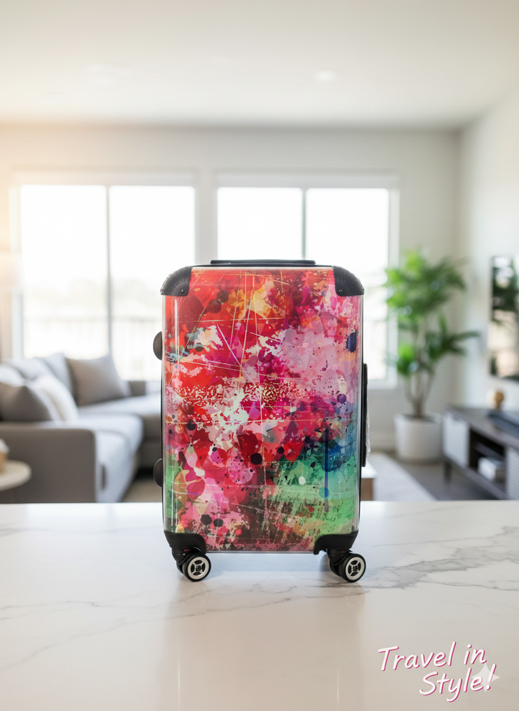 Luxury Art Abstract Hardside Carry-On Spinner Suitcase Unique Travel Luggage NEW