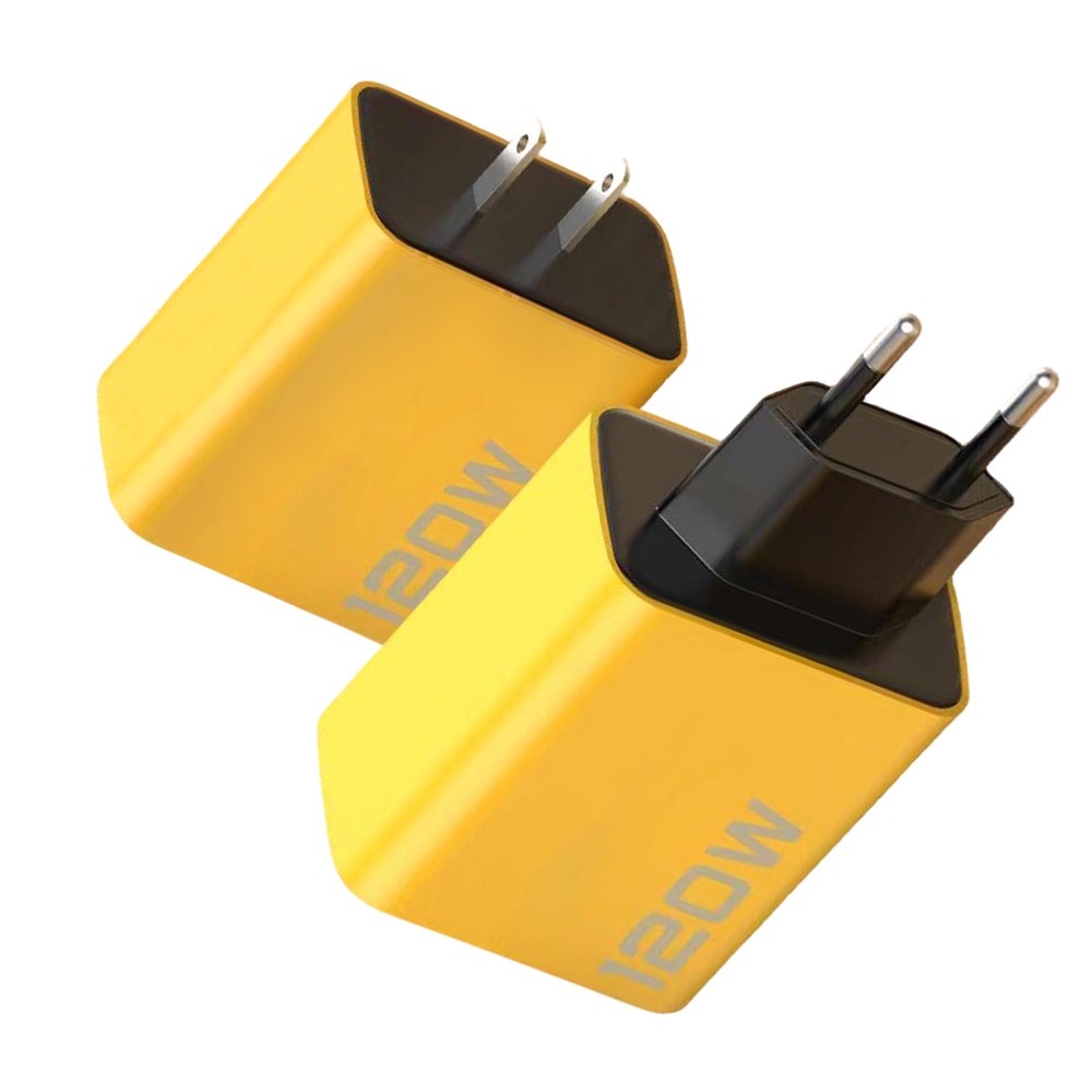 120W Fast Charger 4-Port USB-C Wall Adapter with EU US UK Plugs  