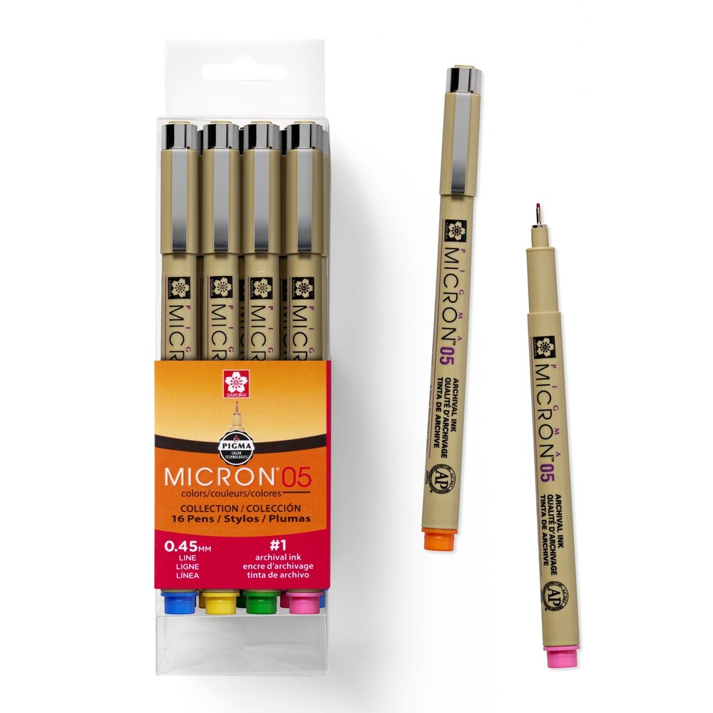 SAKURA Pigma Micron Fineliner Pens - Archival Black and Colored Ink Pens - Pe...