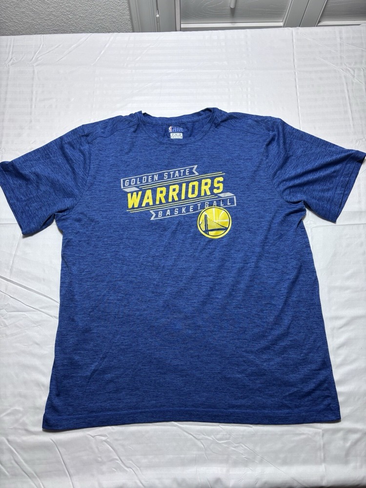 Golden State Warriors NBA Brand T-shirt Size Large loose Blue & Gold Microfiber
