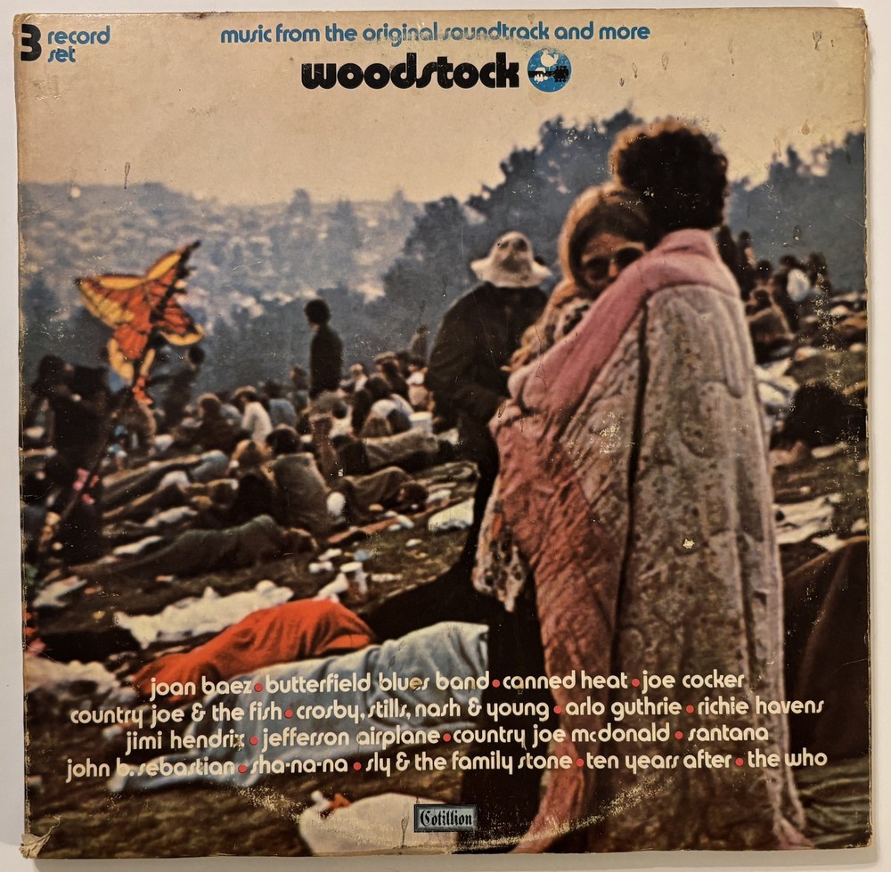 Woodstock Original Soundtrack 3 Record Set SD 3-500 Cotillion Stereo Vinyl LP NM