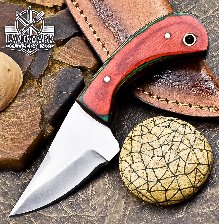 D2 Steel Mini Hunting Knife with Pakka Wood Handle