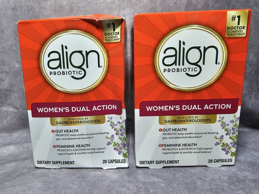2x Align Probiotic Women's Dual Action (28 Capsules) New NIB Exp 05/2026+