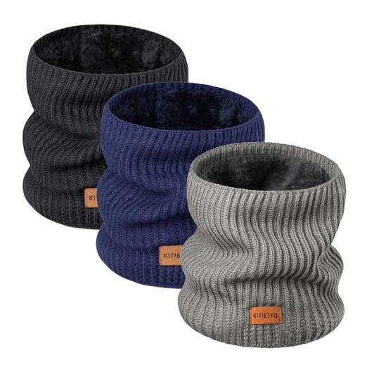Winter Neck Gaiters & Ski Mask,Winter Fleece Neck Warmer Black*navy*darkgrey