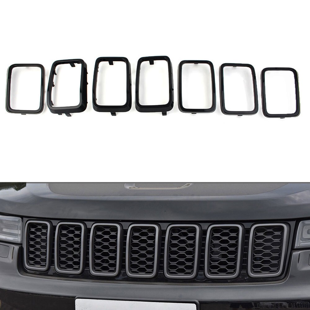 Car Front Grille Grill Insert Ring Cover Trim For Jeep Grand Cherokee 2017-2021
