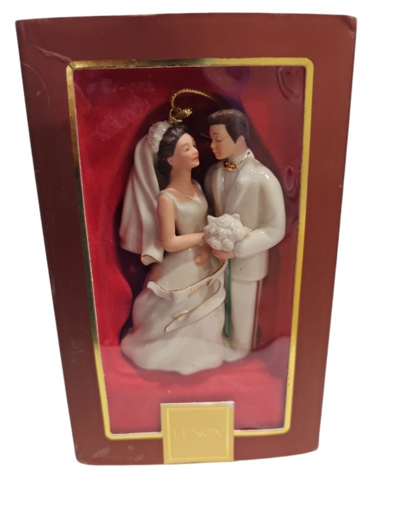2007 Lenox Bride & Groom Vintage Ornament 4H in Original Box C46