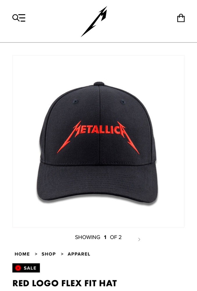 METALLICA RED LOGO FLEX FIT HAT (Metallica.com) L/XL