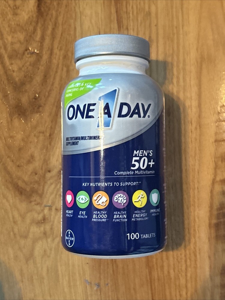 One A Day Men's 50+ Supplement Multivitamin Multimineral 100 Tablets 8/24