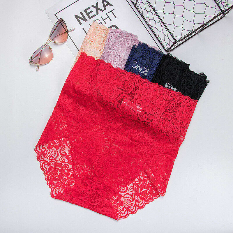 Women Lace Panties 3Pack Plus Size Female Underwear High Waist Knicker Lingerie