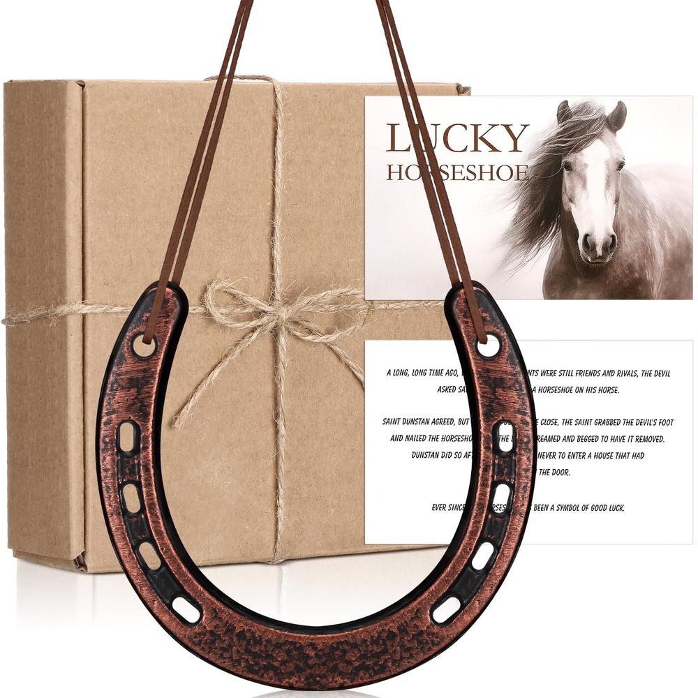 Good Lucky Horseshoe Decor Gift Sets with Card Rope New Home Housewarming Gif...