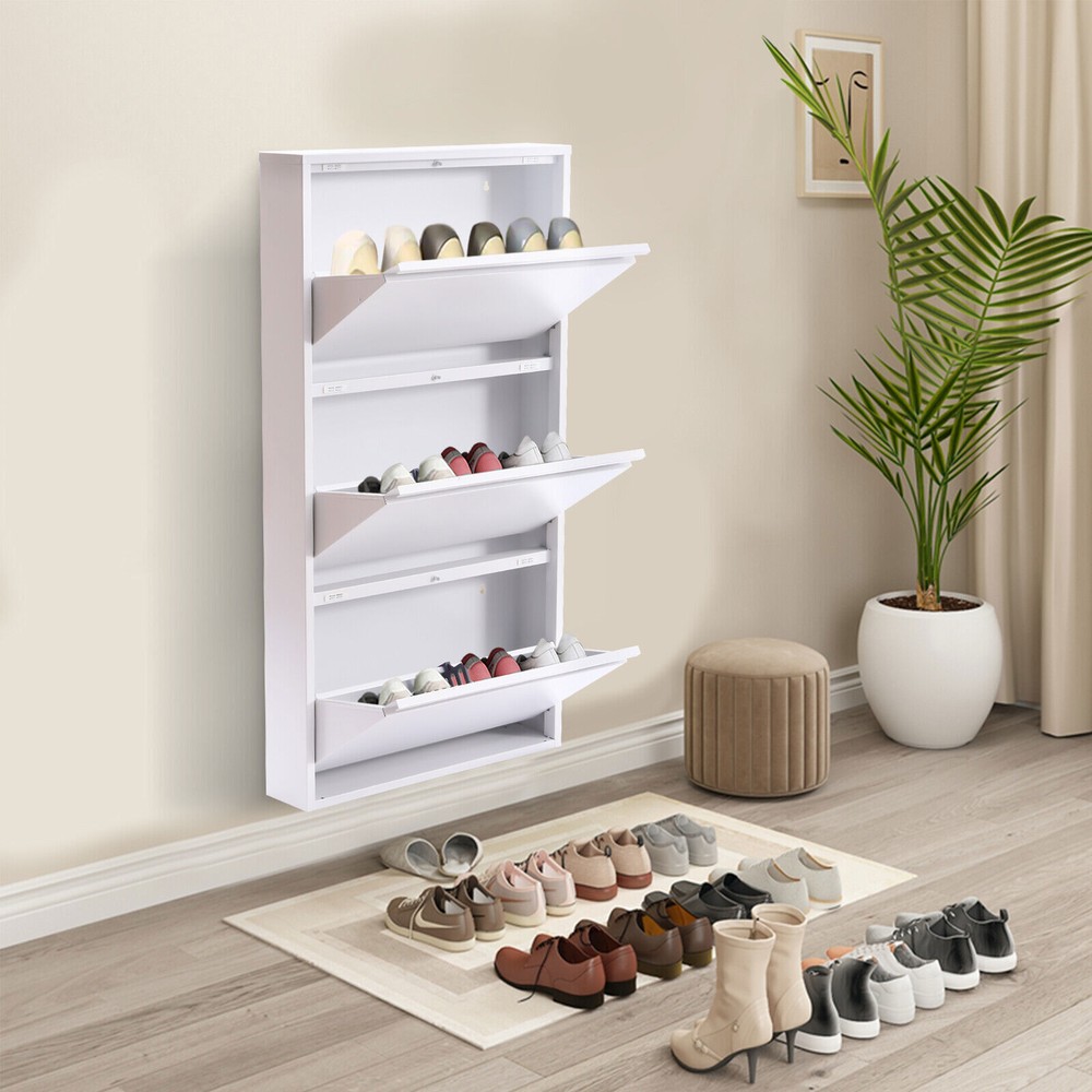 3-Tier Modern Shoe Storage Cabinet Organizer for Hallway Closet