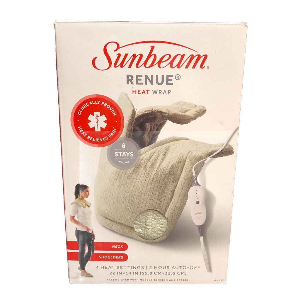 Sunbeam Renue Heat Wrap Neck Shoulders 22 in x 14 In (55.8 cm x 35.5 cm) NEW