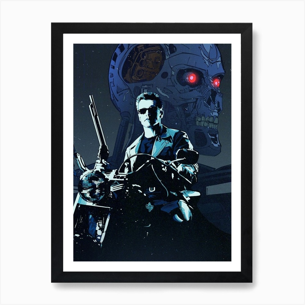 Terminator Bike Art Print Framed Wall Art Poster Canvas Print Picture