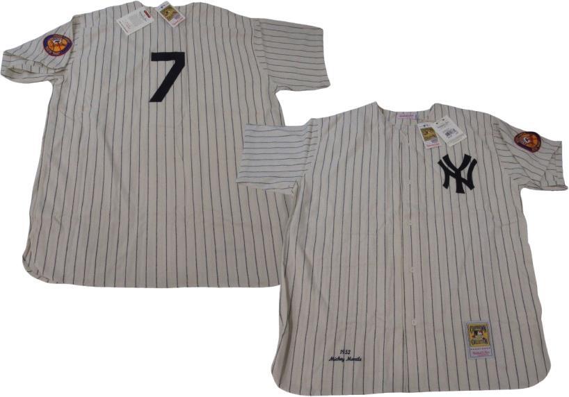 New 1952 Mickey Mantle #7 Yankees Men Mitchell & Ness AUTHENTIC Wool Jersey $250