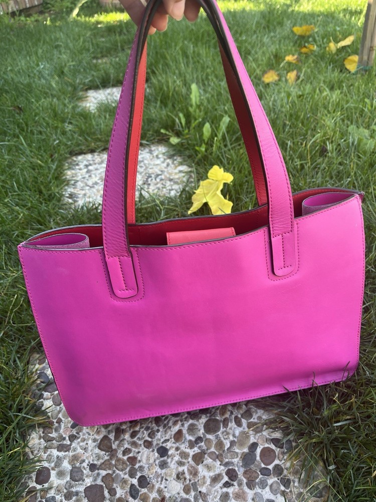boden leather pink tote bag