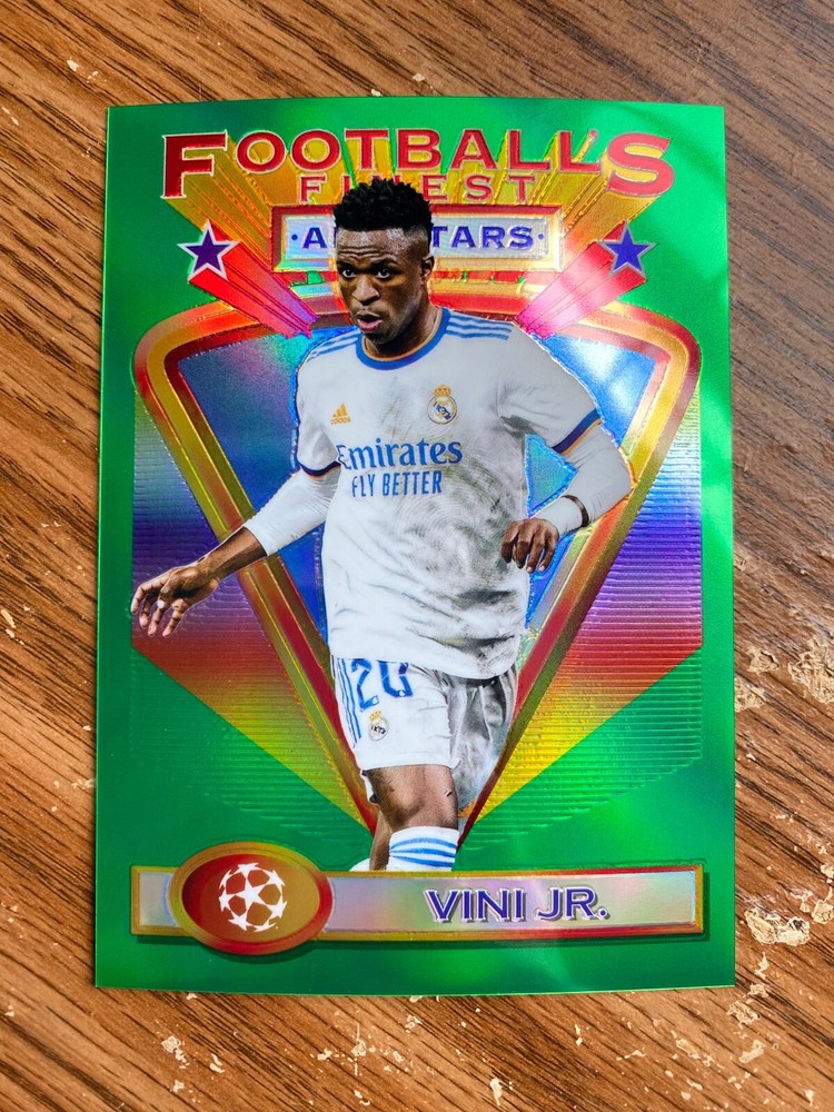 2021-22 Topps Finest Flashbacks UEFA Vinicius Jr Jumbo Box Topper Refractor Card