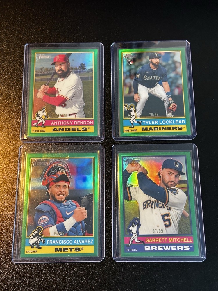 2025 Topps Heritage Green Refractor Lot /99 Mitchell Alvarez Locklear Rendon SP