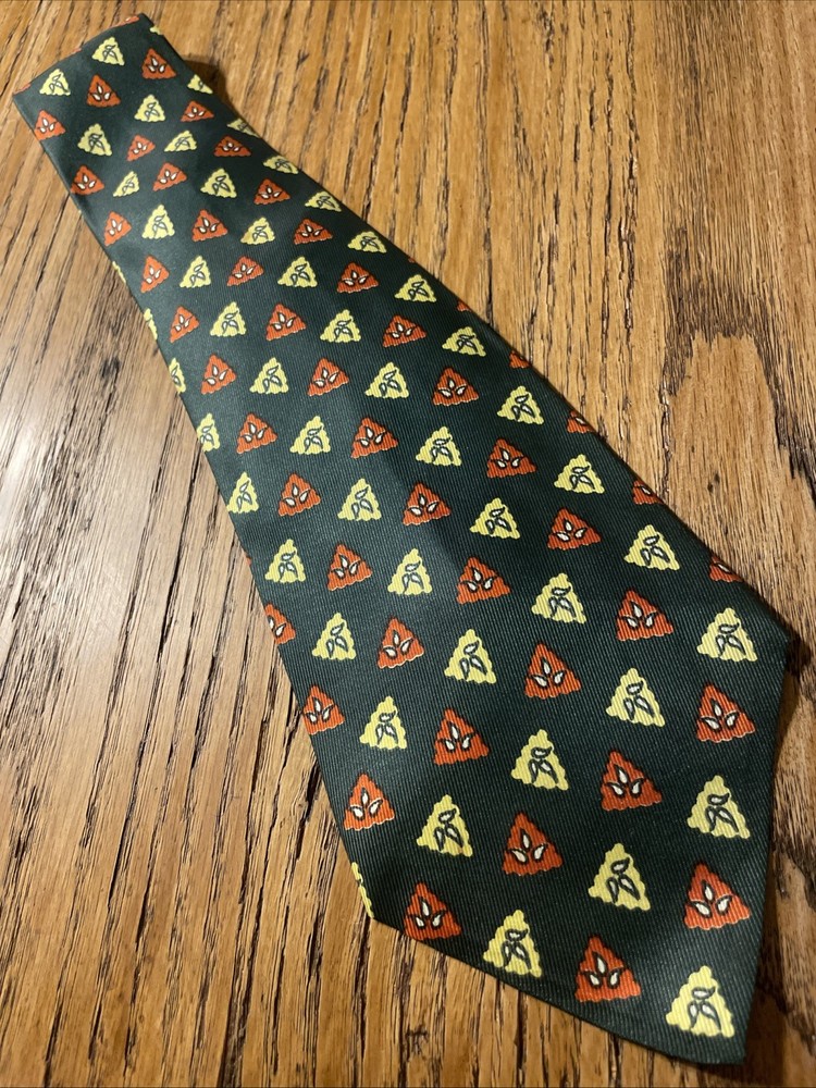 Vintage 40s Wide Rayon Swing Tie Atomic Art Deco Abstract Arrowhead VLV Foulard