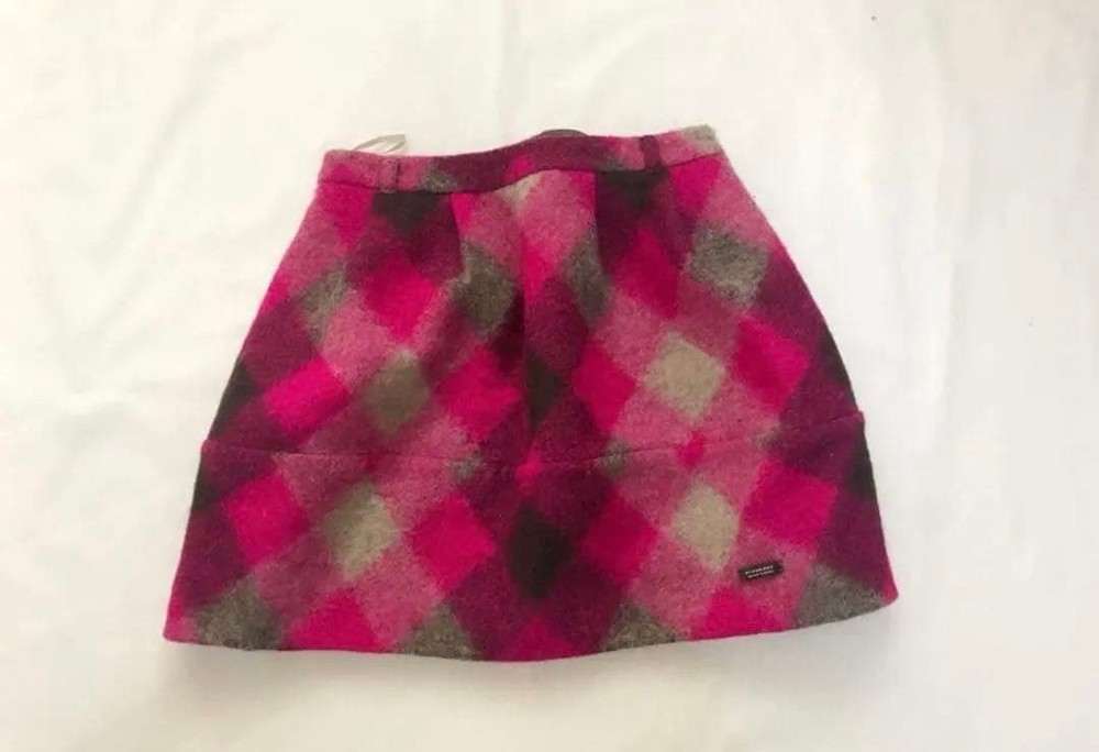 Burberry BLUE LABEL Winter Mini Skirt Size 38 Cute Rare Used