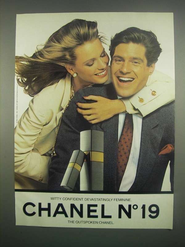 Vintage 1984 Chanel No 19 Perfume Ad – Witty Confident Fragrance