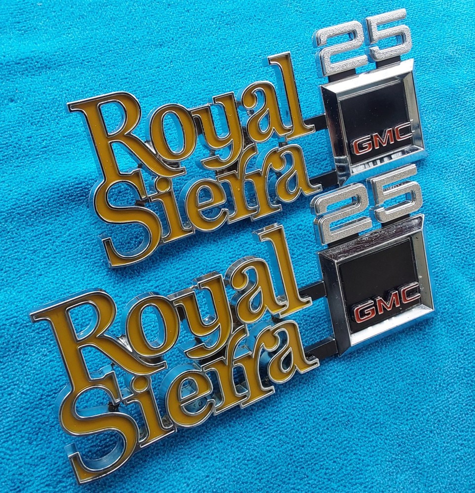 NOS GM 1975-80 GMC Royal Sierra 25 Fender Emblems Scripts Nameplates New OEM