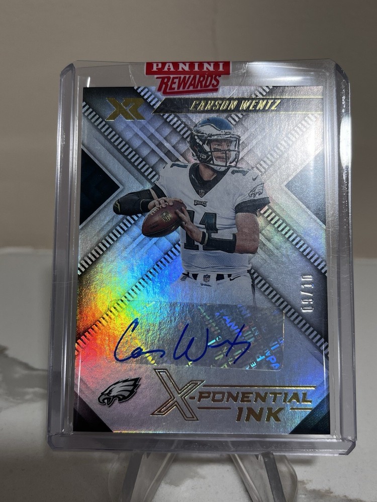 2018 XR Panini Carson Wentz X-Ponential Ink Autograph /10
