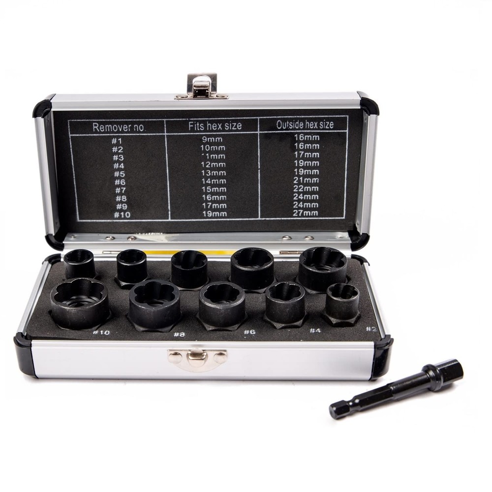 10Pcs Bolt Extractor Set for Damaged Nuts and Broken Screws