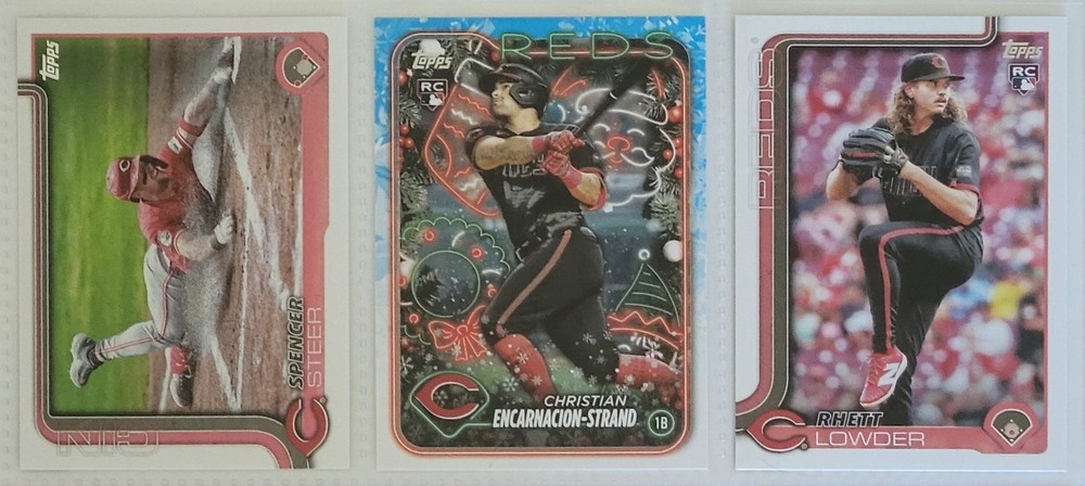 3 Card Lot- Cincinnati Reds Topps ⚾️ Cards (Steer, E-Strand RC, Lowder RC)