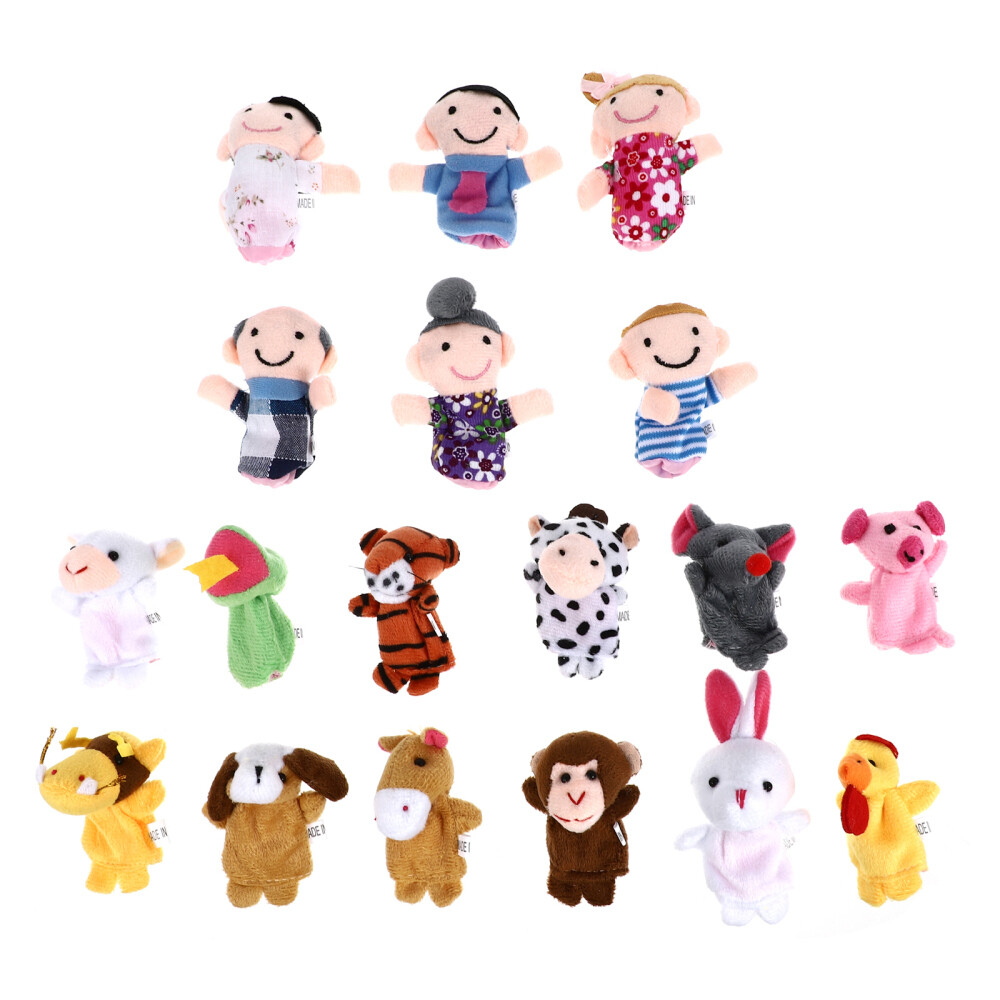 18 Pcs Finger Puppet People Family Puppets for Toddlers Baby