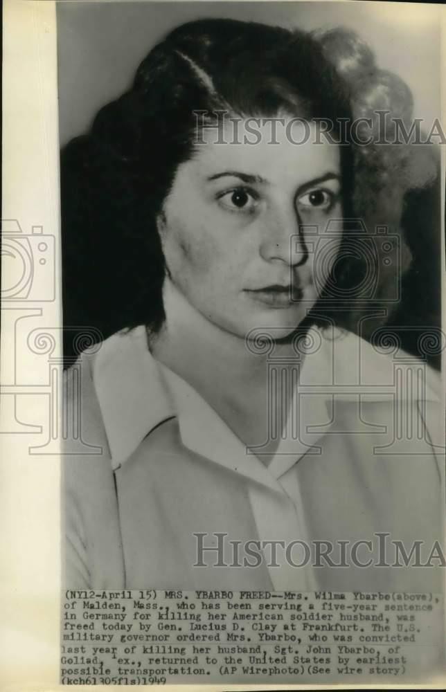1949 Press Photo Wilma Ybarbo Freed From German Prison - sax11939