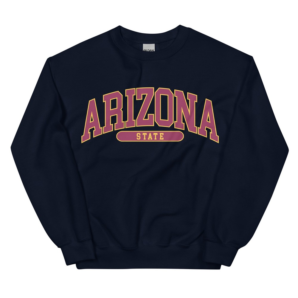 Arizona State Sweatshirt Crewneck Pullover University Vintage Style Font ASU