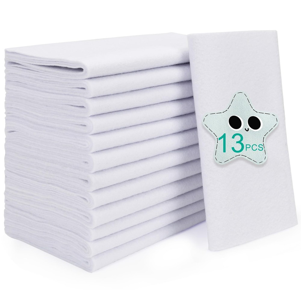 13 Rolls White Felt Fabric,8x3520.5x90cm 1.4mm Thick Soft Felt Fabric Sheet f...