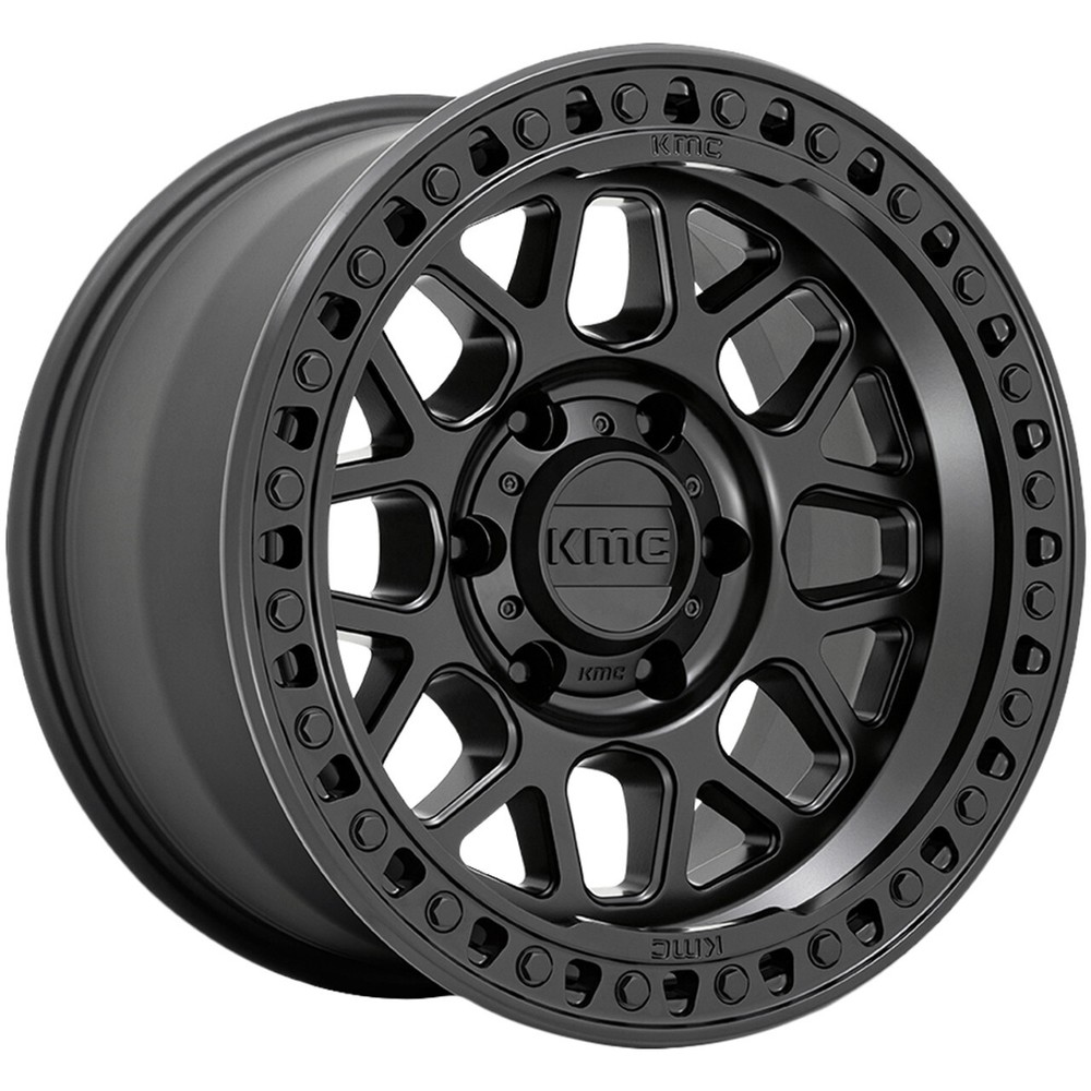 17x9 -12 KMC KM549 GRS 5x5.0 Satin Black Wheels (Set of 4)