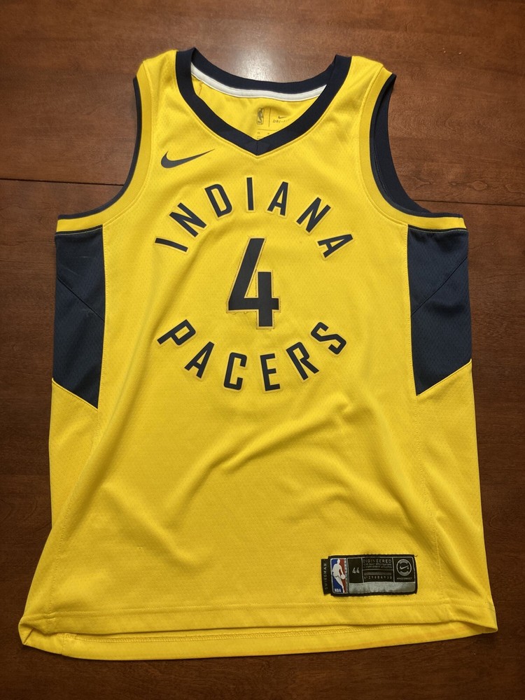 Indiana Pacers Victor Oladipo Jersey Mens 44 Medium Nike Dri-Fit Jersey Yellow
