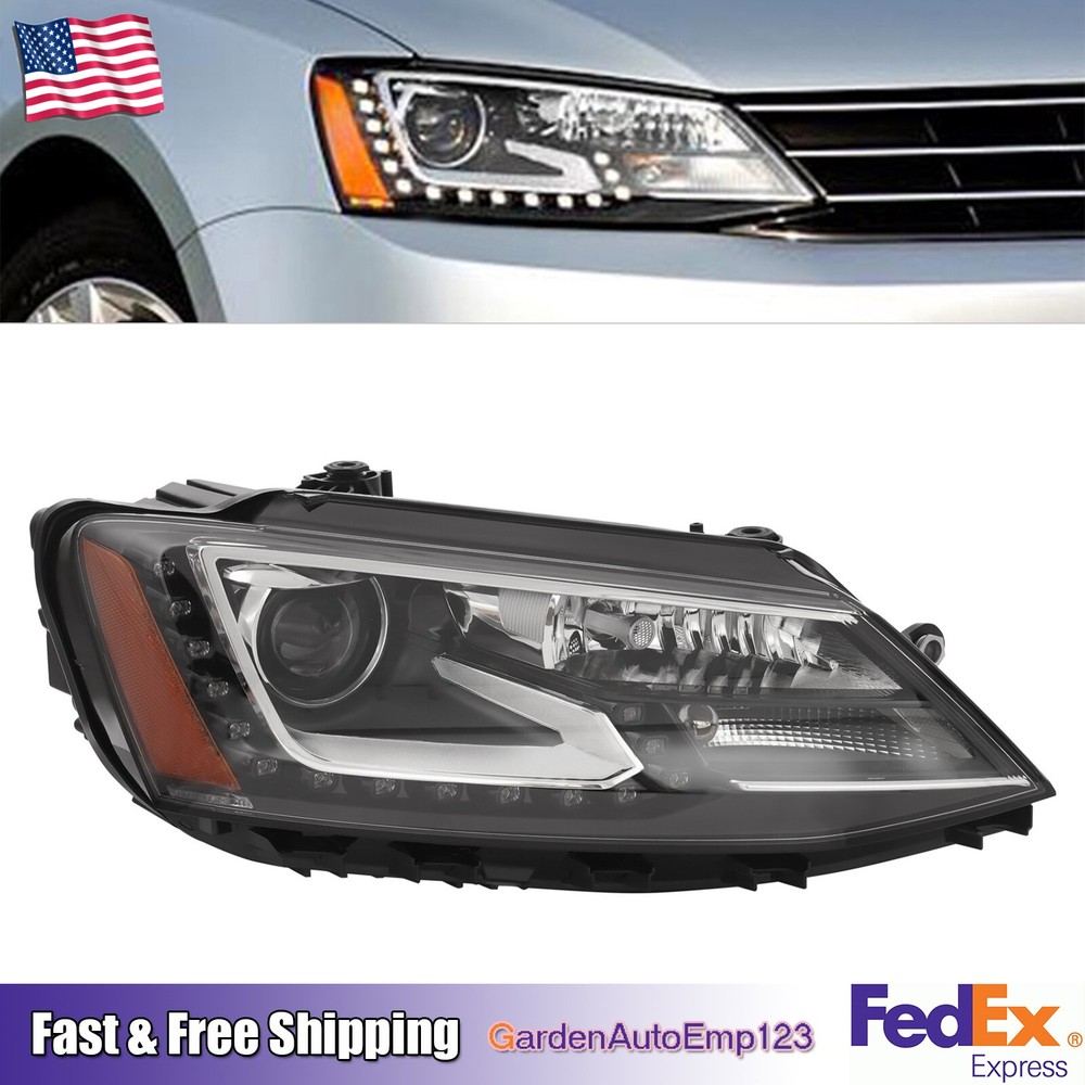 Headlight For 2015-2018 VW Jetta Xenon/HID Headlamp w/LED DRL Right Passenger RH