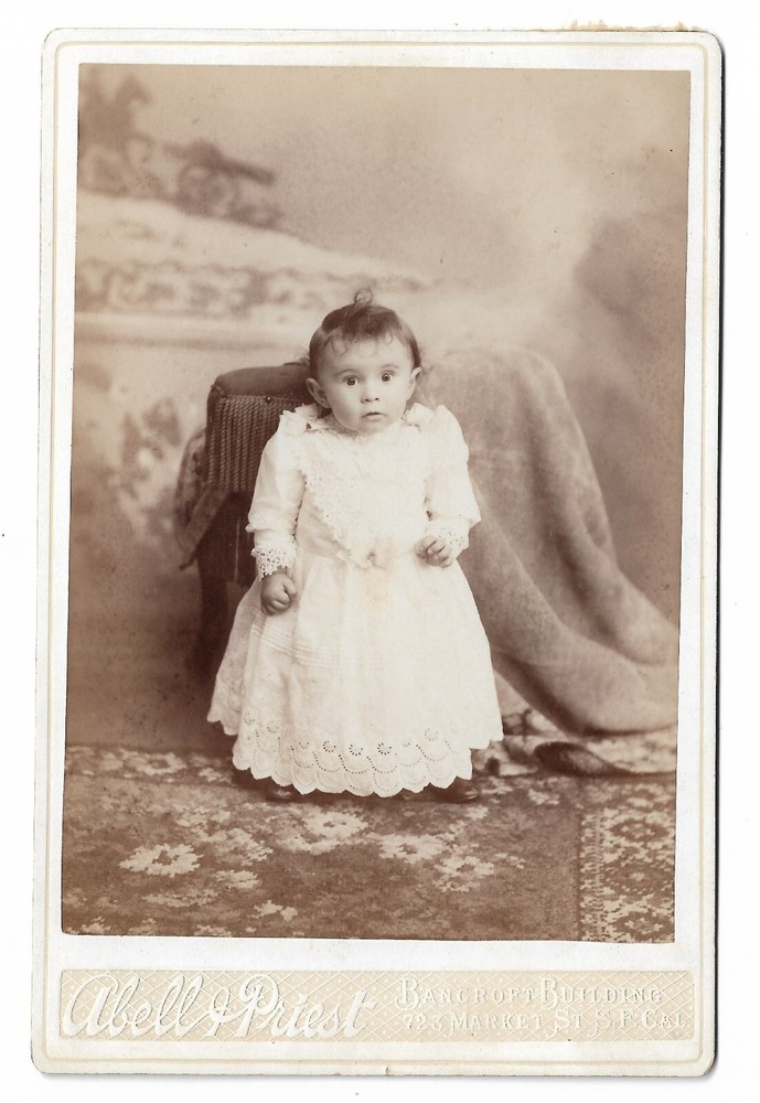 Cabinet Card Small Girl - Cannon Calvary - Abell and Priest San Francisco Ca