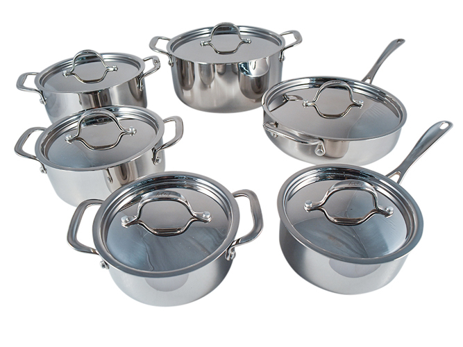 Le Chef 5-ply Stainless Steel 12 Piece Cookware Set. Clearance Sale!-image
