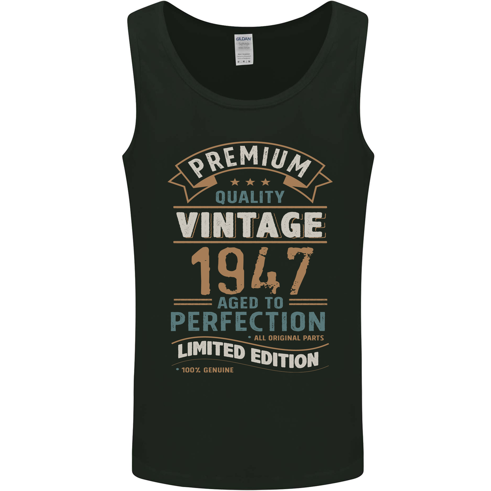 Premium Vintage 78th Birthday 1947 Mens Vest Tank Top