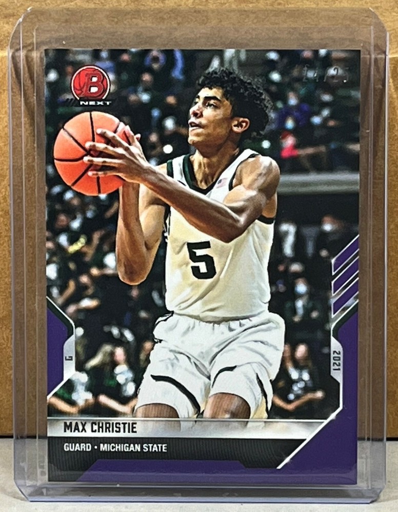 2021 BOWMAN NEXT TOPPS NOW #10 MAX CHRISTIE MICHIGAN STATE Purple Parallel 24/25