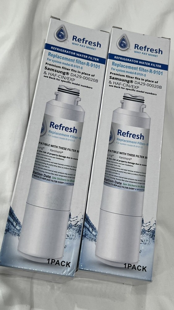 Lot of 2 Refresh R-9101 Replacement Refrigerator Filters for Samsung with Free Shipping