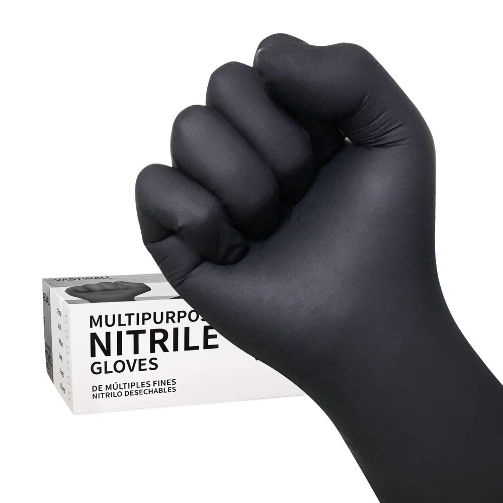 Black Nitrile Gloves 6Mil Latex-Free Disposable 100 PCS for Safety & Hygiene
