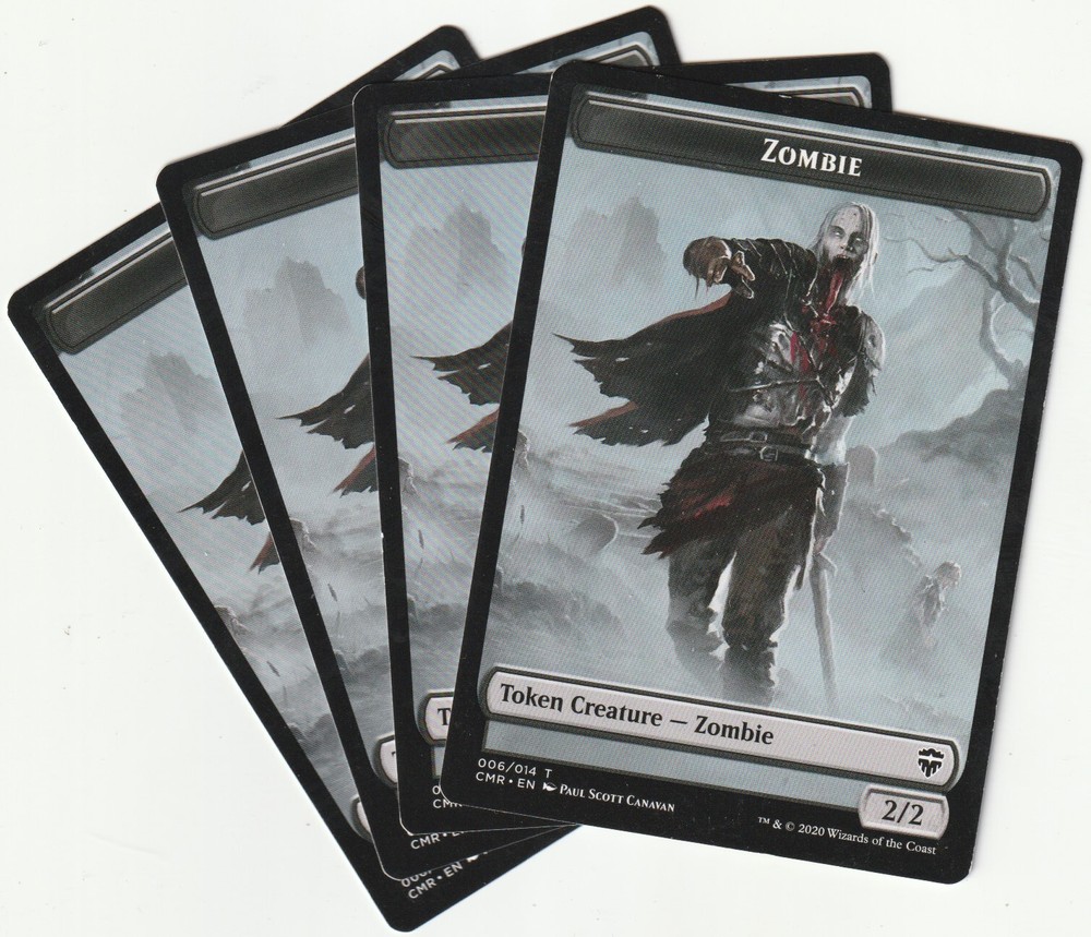 ✪ 4 MAGIC The Gathering ZOMBIE Tokens Creature PLAYSET CMR/EN NM/EX