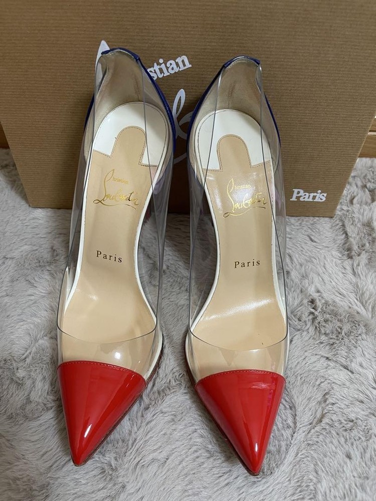 Christian Louboutin Clear PVC Patent Leather Heels Size 38.5 Like New