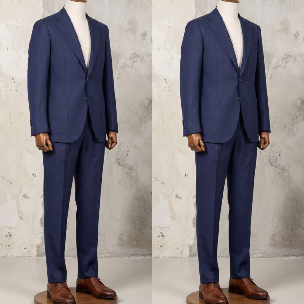 Navy Blue Men's Suit Regular Fit Business Formal 2Pcs Tailored Tuxedo Jacket