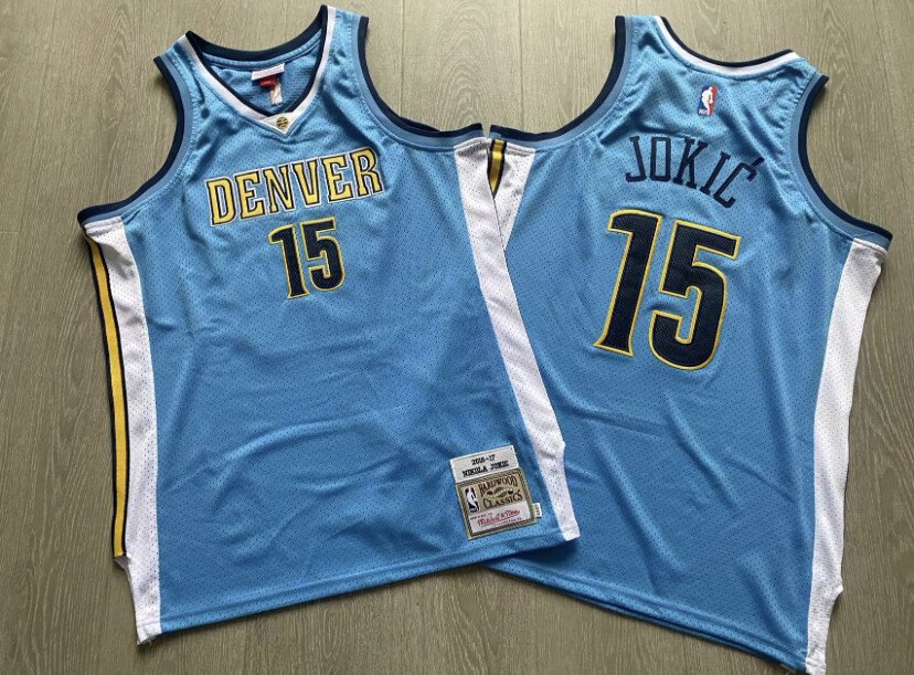 Denver Nuggets Nikola Jokic Blue basketball retro jersey