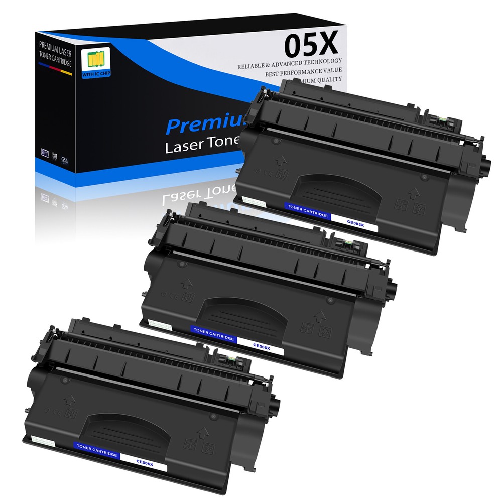 3PK CE505X/05X Toner Cartridge for HP LaserJet P2055d P2055dn P2055X Printers