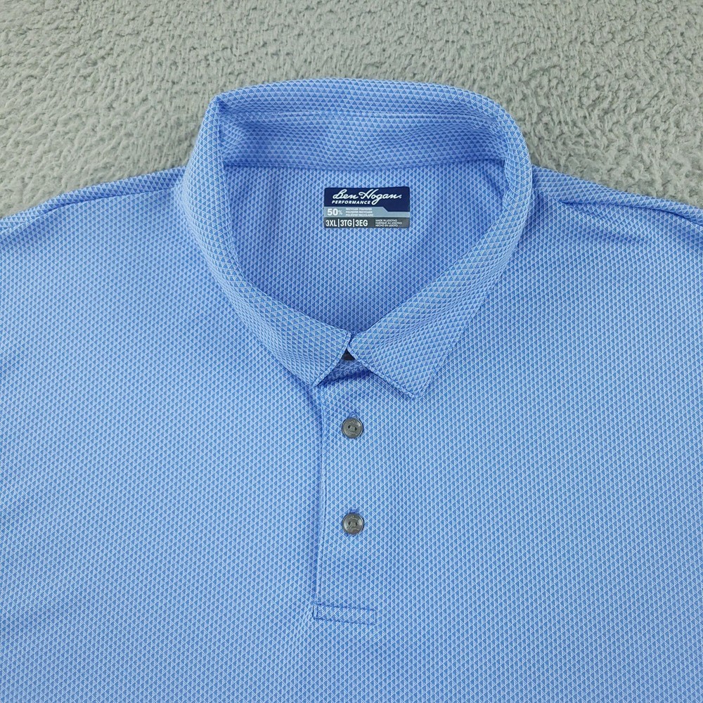 Ben Hogan Polo Shirt Mens 3XL Blue Performance Golf Recycled Poly Stretch