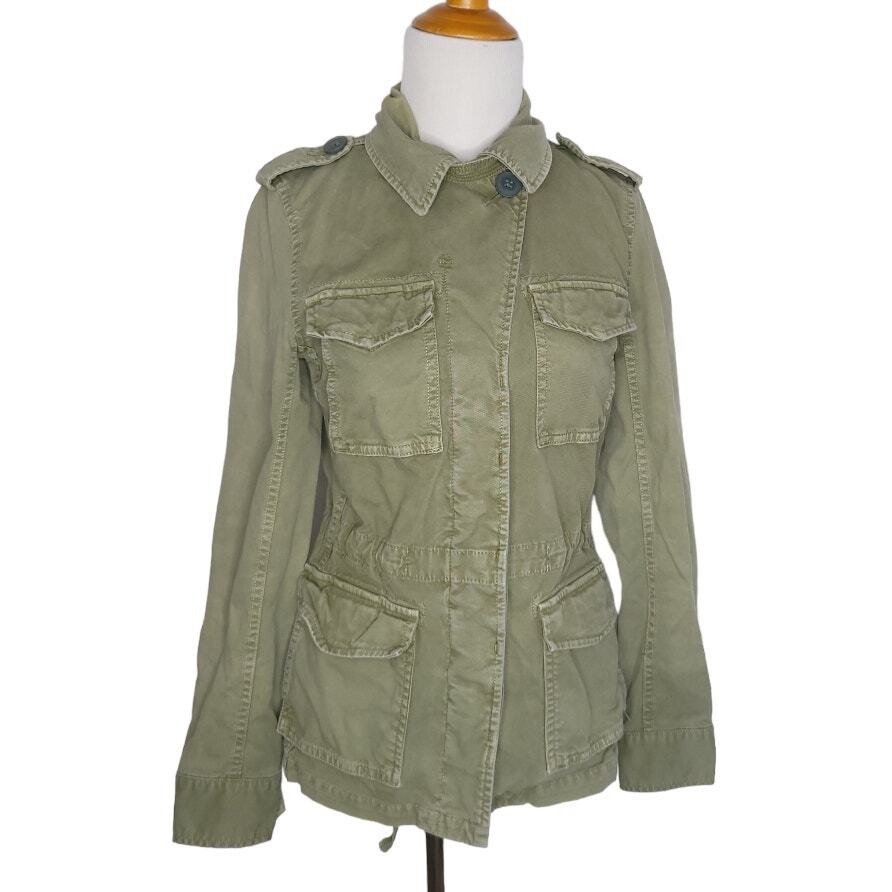 Madewell Outbound Utility Jacket Womens Army Green Button Front XS