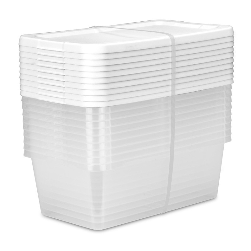 6-Piece Clear 6-Quart Stackable Storage Bins with Snap-On Lids