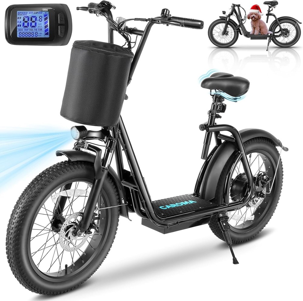 20Inch Adult Electric Scooter with Seat - 30 Mile Range, 20MPH Speed